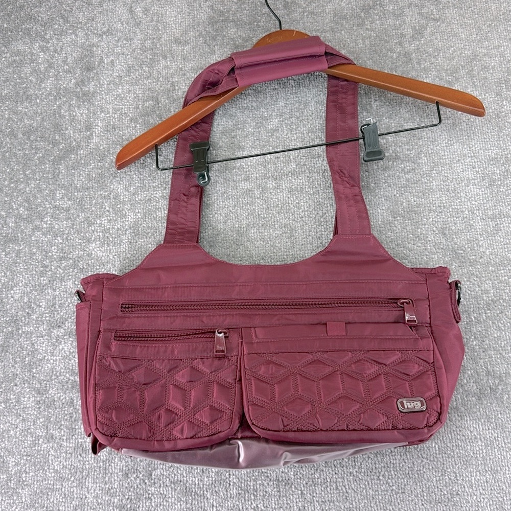 Lug Streetcar East West Shallow Tote Bag Purse Shoulder Handbag Red Purple